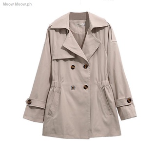 ■▼Lining windbreaker women s mid-length spring and autumn new coat Korean version of the wild loose suit collar casual slim coat (6)