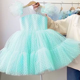 Girls Wedding Dresses For Kids Elegant Evening Party Tulle Prom Gown Children Bridesmaid Princess