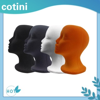 Cotini Flocking Foam Female Mannequin Head Wigs Glasses Cap Display Holder Stand