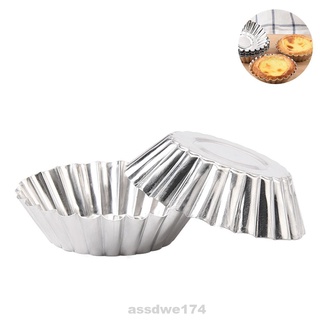 10pcs Thickening Aluminum Cookie Tin Layer Flat-bottom Pudding Tart Cupcake Mould (4)