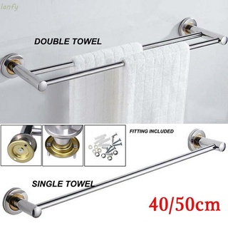 LANFY 40/50cm Towel Rack Double Towel Bar Towel Rail Single Stainless Steel Bathroom Wall Mounted Holder Shelf Bathroom Accessories