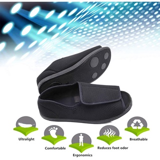 Available Men's Open Toe Diabetic Recovery Slippers, Adjustable Orthopedic Wide Width Walking Shoes