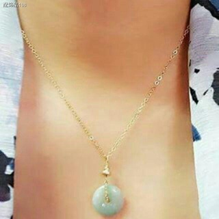 ✗DFC 10k gold filled jade disc with 10k gold chainchain0