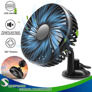 12V/24V Universal Suction Cup Single Head Three Wind Speed USB Car Cooling Fan