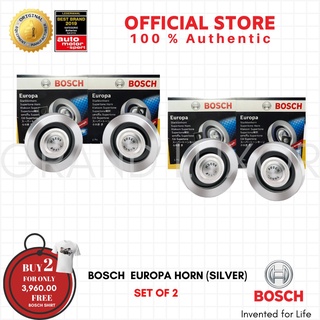 Bosch Horn 、Wiper Blade ✵Bosch Bundle Europa Supertone Horn (Silver) 300/375Hz 12V - SET OF 2✫