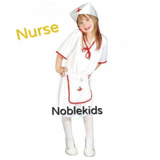 Nurse Career Costume For Kids (Dress,Scarfbelt,head cap)