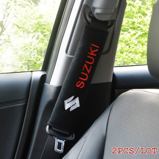 Cotton Seat Belt Shoulder Pads Covers Emblems for Suzuki