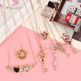 Sailor Moon Time and Space Key Pendant Necklace Valentine's Day Gift (1)