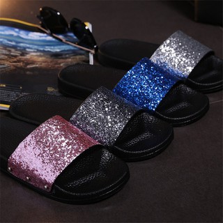 Women Slippers Peep Toe Sandals Glitter Platform Comfortable (1)