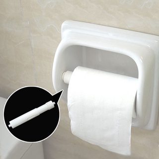 2Pcs Toilet Roll Spindle Loaded Tissue Paper Holder Stretch Roller White Plastic (1)
