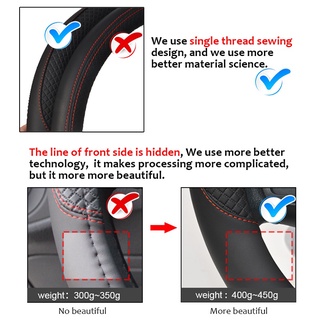 100% DERMAY Brand Leather Sport Car Steering Wheel Cover Anti-Slip for Audi Q2 Q3 Q5 Q7 Q8 Auto Acce