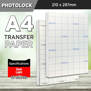 (10 sheets) US Dark Transfer Paper || US Light A4 Size , 3G Jet-Opaque Heat Transfer Paper