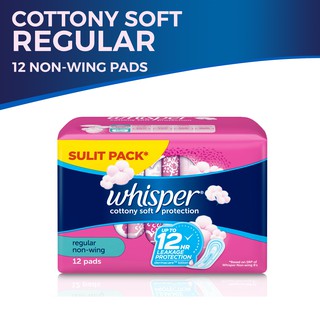 Whisper Cottony Clean Regular Flow Non-Wings (12s)