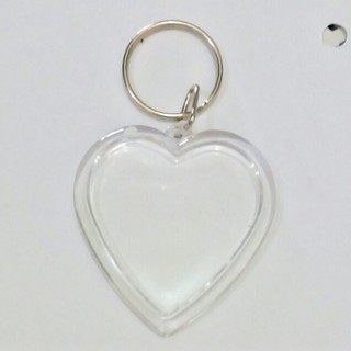 50pcs Blank Acrylic Photo Insert Keychain - Heart