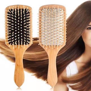 Wooden Hairbrush Scalp Massage Comb Portable Hair Comb Brush Paddle