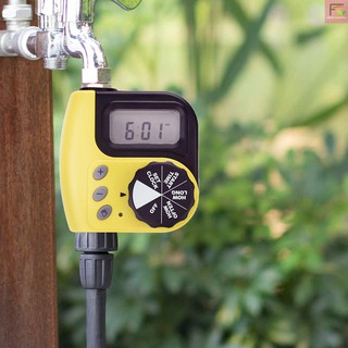 F&L Irrigation Water Timer Controller Garden Electronic Programmable Automatic Watering Timer Waterproof Water Faucet To Hose Timer with LCD Display Solenoid Valve for Outdoor Parterre