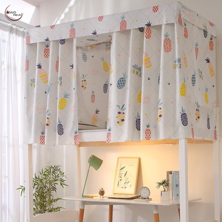 ▪¤【COD】1.15M Ready Stock Printed Dormitory Bed Curtain with Rope & Clasp College Single Bed Shade Cl