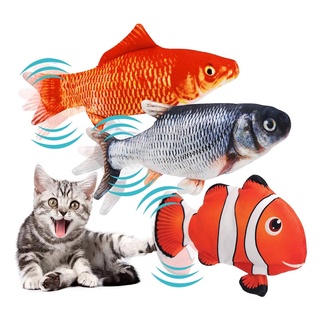 【NORMA】Electric Flopping Fish Moving Cat Kicker Fish Toy Realistic Floppy Fish Wiggle Fish Catnip Toys Plush Interactive Cat Toys