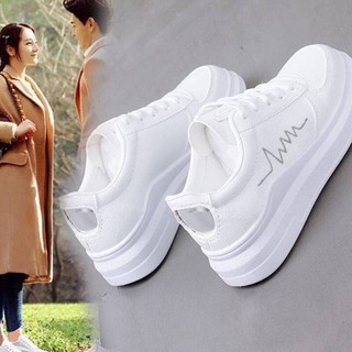 cheap NEW korean fashion rubber white shoes for women sneakers
