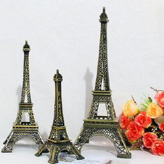 Vintage Bronze Paris Eiffel Tower Figurine Statue Model Home Decor 18CM Creative