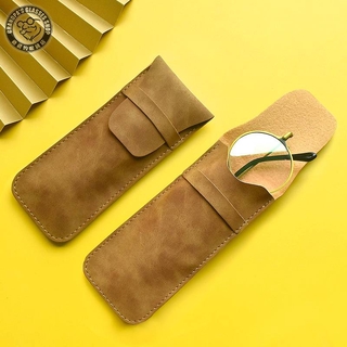 Retro soft leather glasses bag portable simple leather sunglasses, South Korea, protects older flower housing