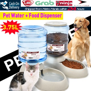 2PCS/Set 3.75L Pet Cat Dog Water & Food Dispenser Automatic Drinker Feeder Bowl (1)