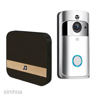 720P Wireless Smart Door Bell IR Security Camera Video Cam Intercom Silver UK sVYY