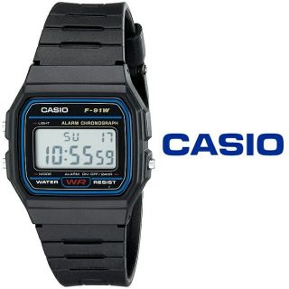 Happy#casio digital rubber watch with light F-91w