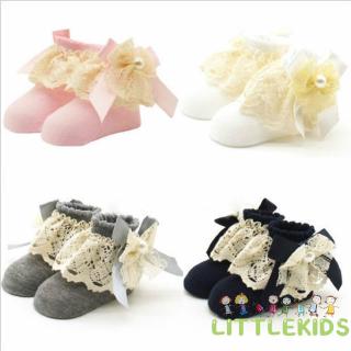 ღWSVღUK Newborn Baby Girls Kids Princess Bowknot Sock Lace Ruffle Frilly Ankle Socks
