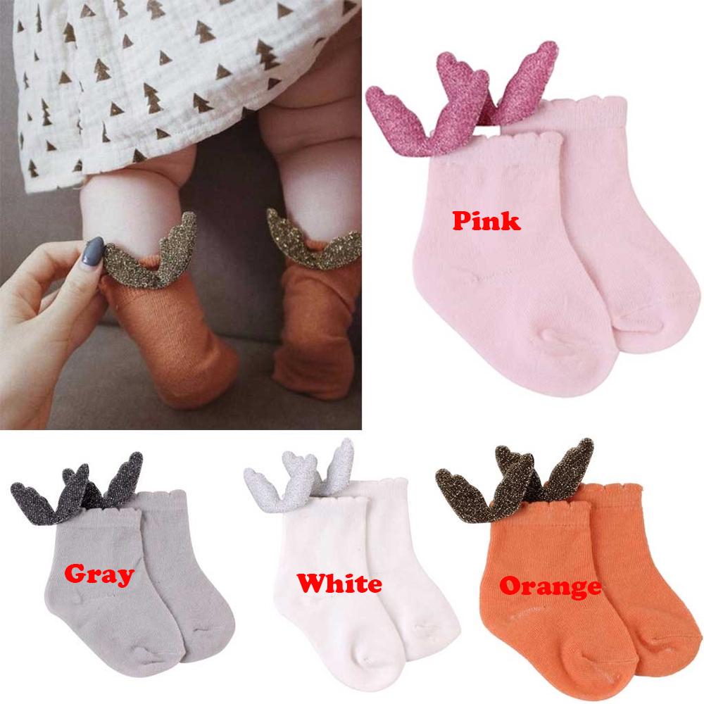 Baby solid color cute wings cotton baby socks