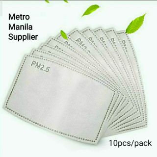 10pcs PM2.5 Activated Carbon Face Mask 5 Layer Filter Insert by POWCH Insert Refill Metro Manila