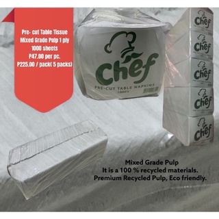 Chef Pre-cut Table Napkin Mixed Grade 1ply AFFORDABLE FOR RESTO & CARENDERIA P47.00 ONLY