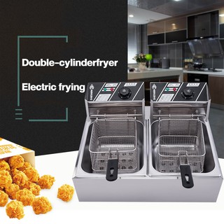 Electric deep fryers, 2 fryers,10+10 liter commercial deep fryers, deep fryers