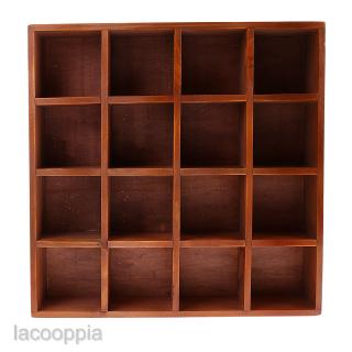 Wooden Storage Cabinet Cubes Case Box Wall Mount Shelf Grids for Displaying for Small Items, Flower