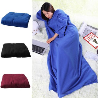 ins【1】Supper Home Winter Warm Fleece Blanket Robe Cloak With Sleeves