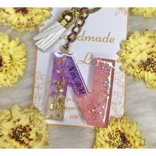 Letter Initial Keychain/Ref Magnet Personalized Handmade Resin