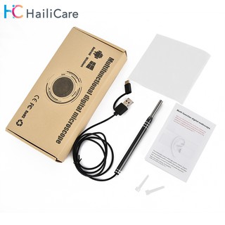 Hailicare Ear Endoscope 3 In 1 Ear Cleaning Tool HD Visual Ear Pick Multifunctional Earpick 5.5mm Mini Camera Android PC Ear Otoscope