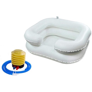 ♛○Portable Baby Wash Tub Newborn Inflatable Shampoo Basin for Bedside Washing Ass Head Bathtub