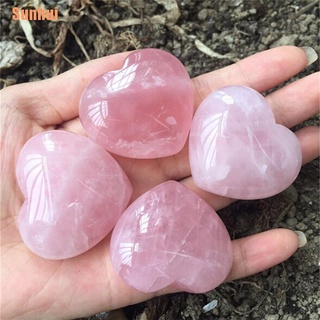 Sunhui（~） 1Pc New Quartz Heart Shaped Pink Crystal Love Healing Gemstones Collection
