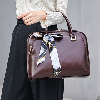 New Cowhide Women's Briefcase Business Handbag Women Genuine Leather Bag 14 15.6 Inch Laptop Compute