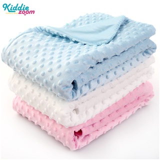 Kiddiezoom Ready Stock Flannel Baby Fleece Swaddle Quilt New Born Soft Warm Toddlers