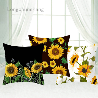 Longchunshang.ph 18" Sunflower Linen Cotton Throw Pillow Case Cushion Cover Sofa Home Decor