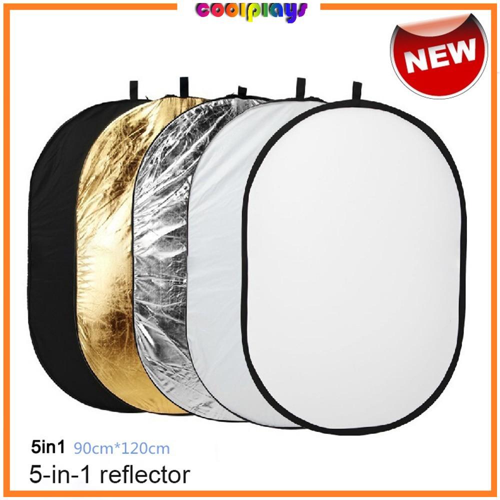 Coolplays 90X120cm Collapsible Reflector 5-in-1 Oval Camera Lighting Reflecting Kit (1)