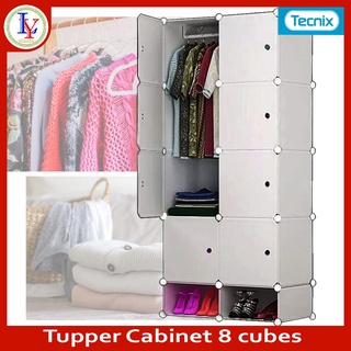 TECNIX Tupper Cabinet 8 cubes White Doors White DIY Storage Cabinet with Shoe Rack (White) #3 OEM