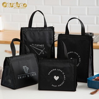 【Manila In Stock】Insulated Lunch Bag WaterProof With Side Pockets Lunch Box Bag Tote Bento Bag for Women&Men