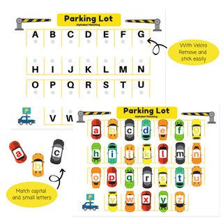 Alphabet Matching Capital and Small Letters Interactive Chart with Velcro/Laminated/Parking Lot