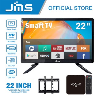 JMS 22 Inch Full HD LED TV+ Smart tv box & Free Wall Bracket LED-2468S