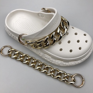 ♕▣✷19cm Jibbitz Chain Metal Color CROC Shoe Charms Crocs Jibbitz Chains for Bae Clog Shoe Decoration