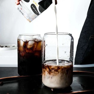 400ml/600ml Can Shape Glass Fashion Water Milk Juice Simple Juice Cup Beer Glass Shake Glass Dessert Cup Cola Mug