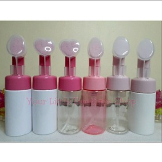 100ml Foaming bottle with heart shaped brush color pink,rose pink and baby pink